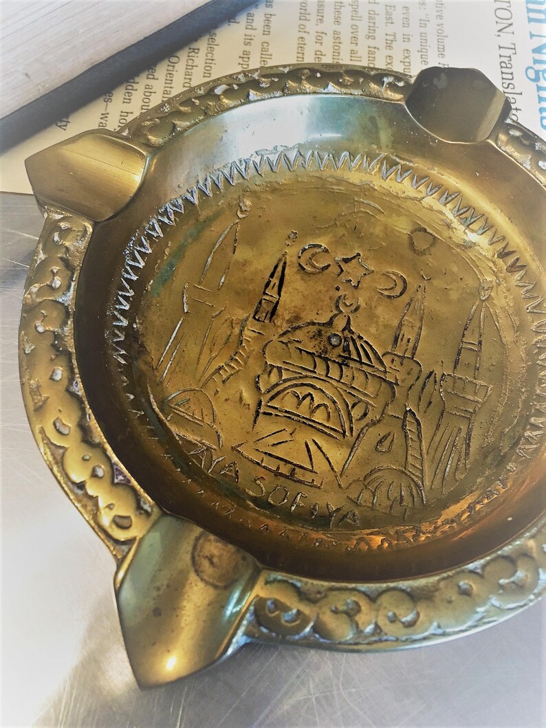 Vintage Brass Bicentennial Ashtray