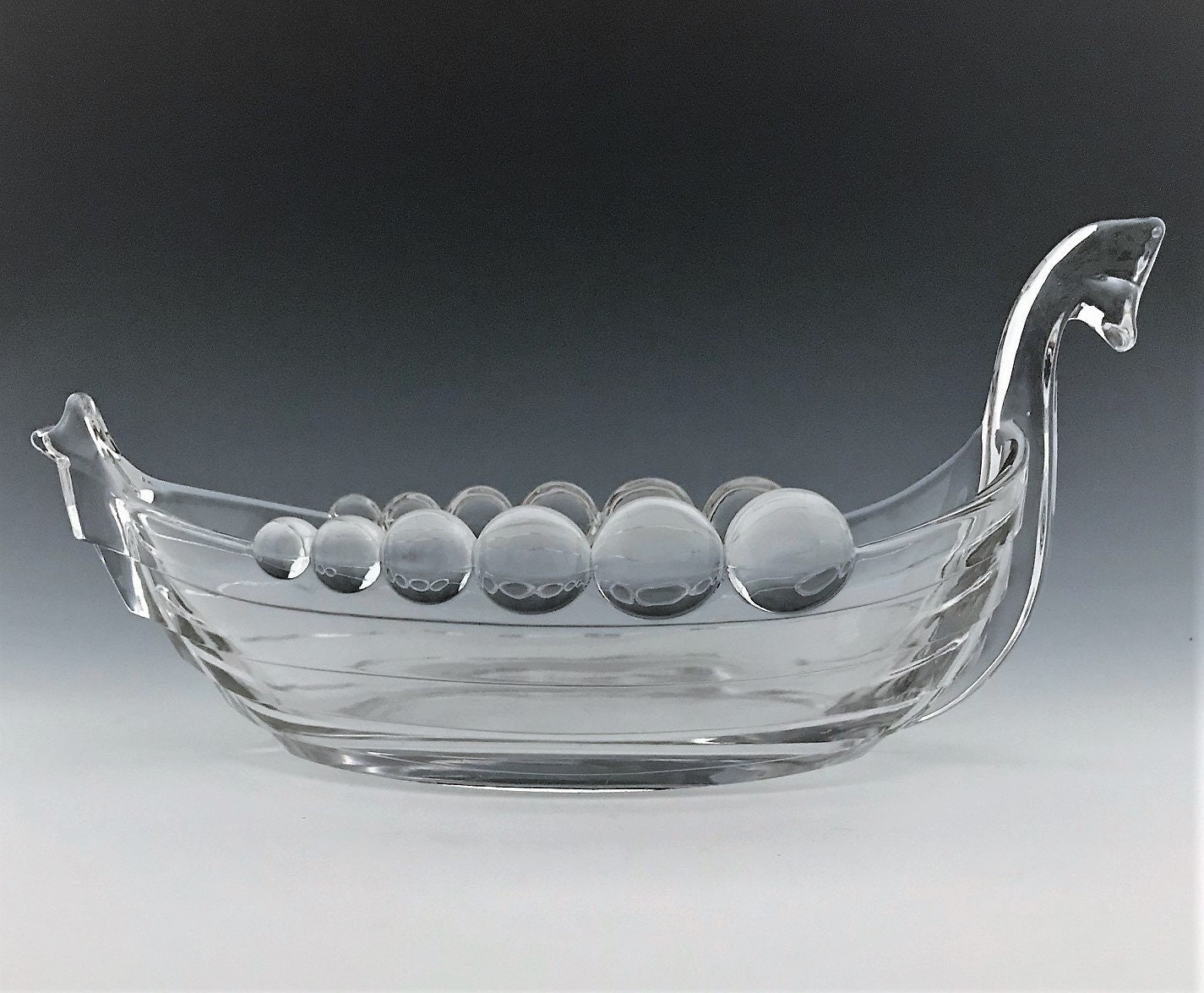 Duncan & Miller Viking Boat Depression Era Elegant Glass Large Glass Viking Ship