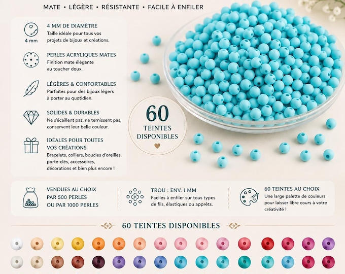 4mm round acrylic beads