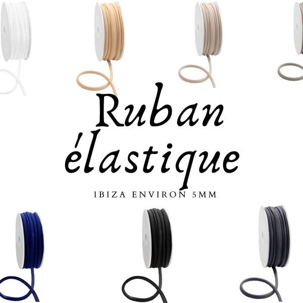 Ruban elastique en lycra 5 mm de large qualite europeenne