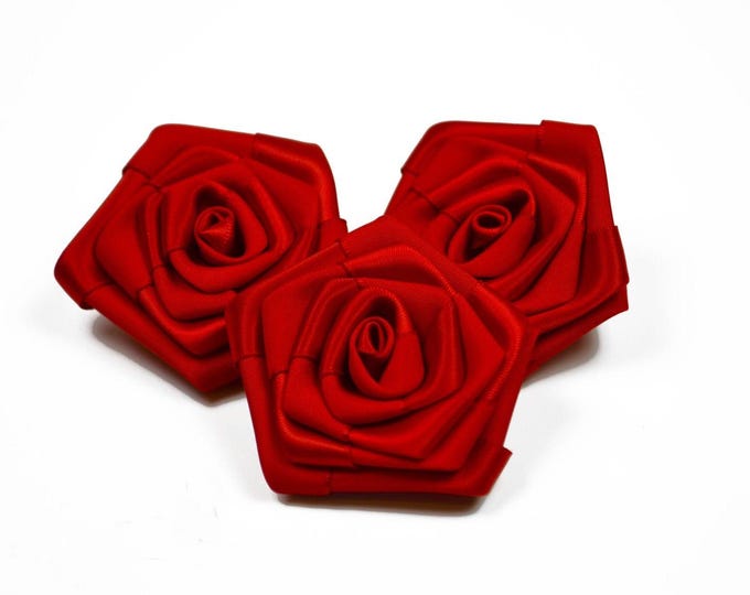 3 pink satin heads 6 cm diameter good quality