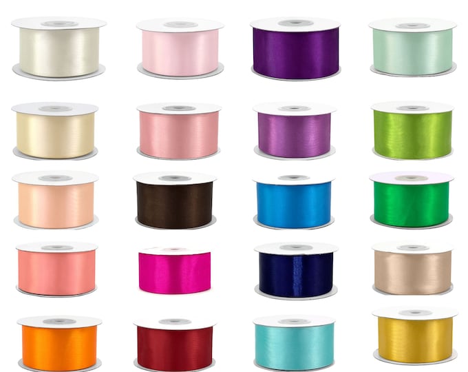 Satin Ribbon 38 mm x 25 m – 60 Colors to Choose from – Ideal for Christmas, Wedding, Decoration, Gift Wrapping