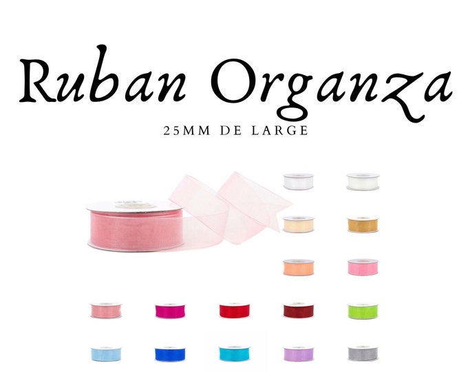 Ribbon organza / chiffon ribbon width 25 mm, roll of 25 m