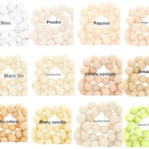 100 Perles acryliques mates de 8 mm de diamètre trou de 2 mm image 2