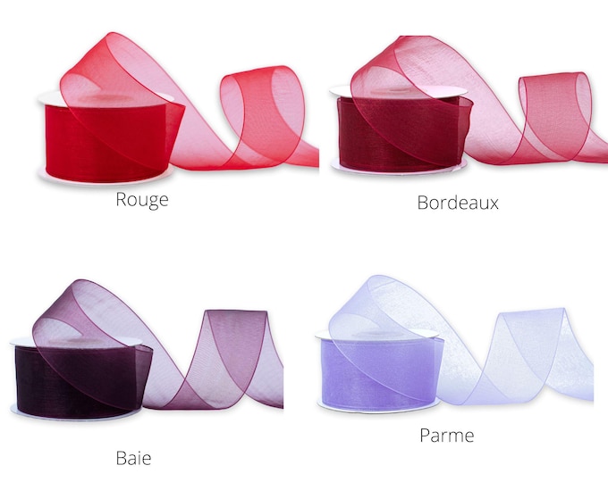 Ribbon organza / chiffon ribbon width 38mm, 25m roll