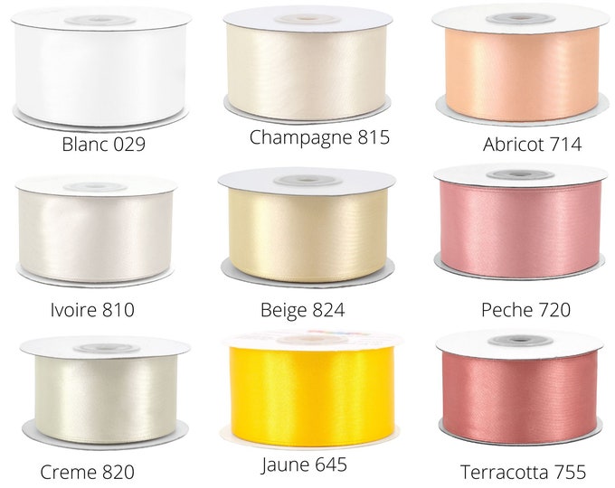 Satin Ribbon 38 mm x 25 m – 60 Colors to Choose from – Ideal for Christmas, Wedding, Decoration, Gift Wrapping