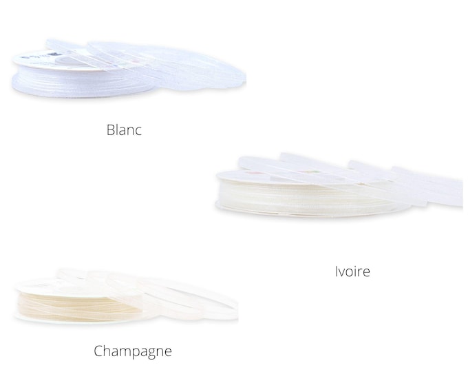 Ribbon organza / chiffon ribbon width 3 mm, 50m roll