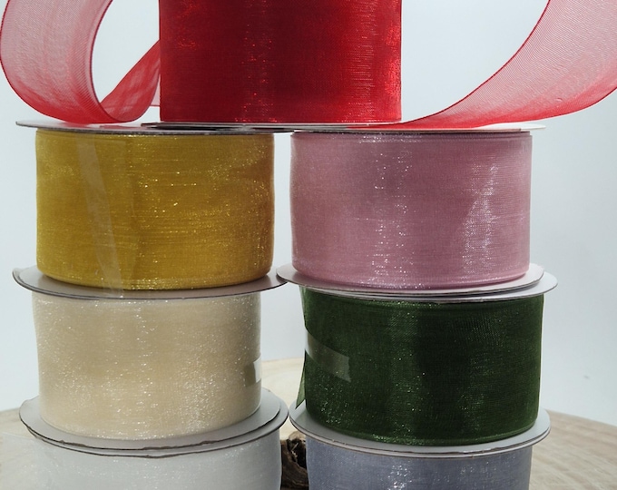 Ribbon organza / chiffon ribbon width 38mm, 25m roll