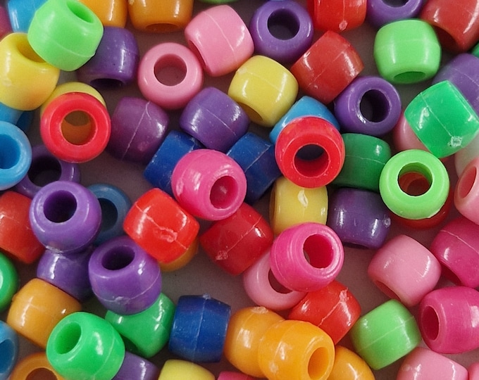 Acrylic beads rondelles 6 or 8mm Multicolor bag of 200 opaque or transparent beads