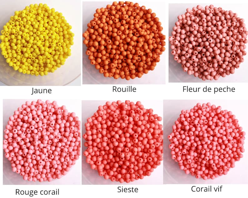 500/1000 Perles acryliques 4 mm de diamètre trou de 1.4 mm image 4
