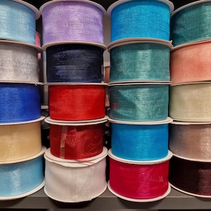 Ribbon organza / chiffon ribbon width 38mm, 25m roll