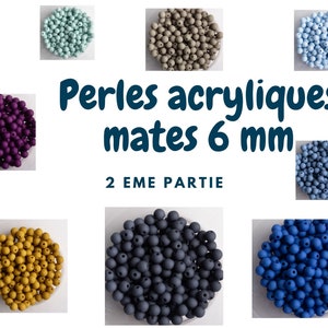 200 Perles acryliques mates 6 mm de diametre trou de 1,5 mm image 1