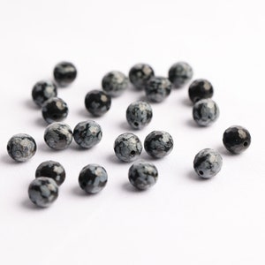 Pierres naturelles Obsidienne 8mm facettées Noir-anthracite marbre x 23 perles image 4