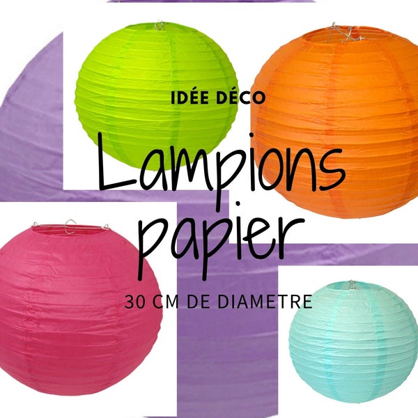 Lanterne papier  pour decorer vos salles de fetes 30 cm de diametre  , les chambres de bebe ou pour creer des decoration de mariage