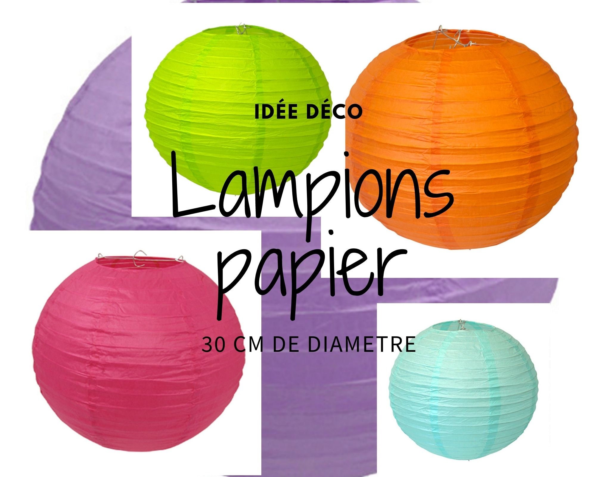 Lanterne Papier Pour Decorer Vos Salles de Fetes 30 cm Diametre , Les Chambres Bebe ou Creer Des Dec