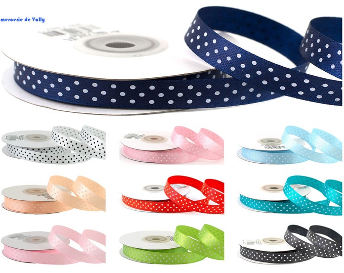 12 mm satin ribbon with dots 25 m long