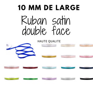 Satin ribbon 10 mm wide "DOUBLE FACE" very good quality spool of 20 meters