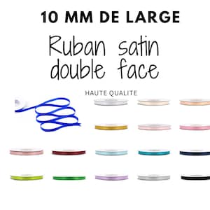 Satin ribbon 10 mm wide "DOUBLE FACE" very good quality spool of 20 meters