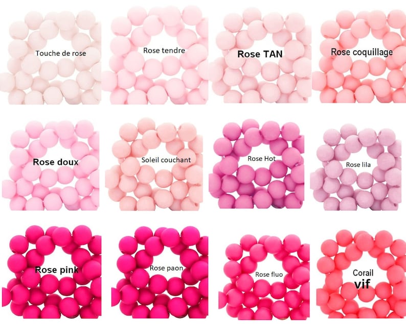 100 Perles acryliques mates de 8 mm de diamètre trou de 2 mm image 3