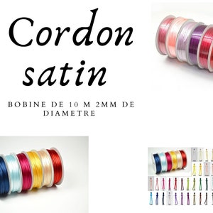 Cordon queue de rat en satin de 2 mm de large vendu en rouleau de 10m 28 couleurs au choix image 1