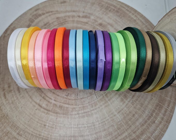 6mm wide satin ribbon, single-sided, 32 meter spool