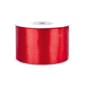 Cinta de raso - Cinta de 5 cm de ancho - Cinta navideña - Cinta para ramo de novia - Cinta decorativa - Juego de ramos - Lazos navideños grandes - Cinta roja