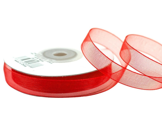 Ribbon organza / chiffon ribbon width 12 mm, roll of 25 m