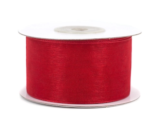 Nastro di organza rosso largo 38 mm lungo 25 metri