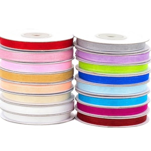 Ruban Organza 6 mm – Bobine 25m – Large Choix de Couleurs – Idéal Décoration DIY Emballage Cadeaux