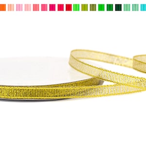 Ruban brillant argent ou or 6 mm de large bobine de 32 metres