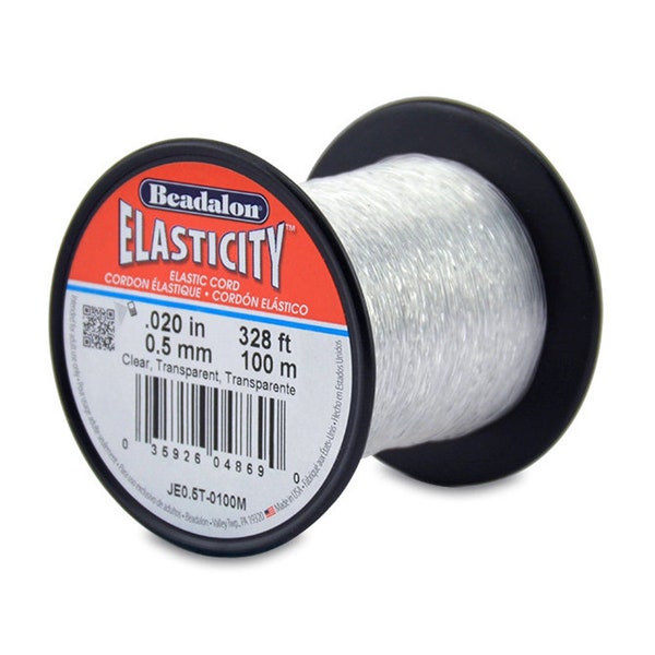 Beadalon fil elastique - transparent  0,5 mm  ou  0.8 mm - 100 mètre de longueur