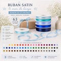 Satin ribbon 6mm long, 25m long, in roll product logo