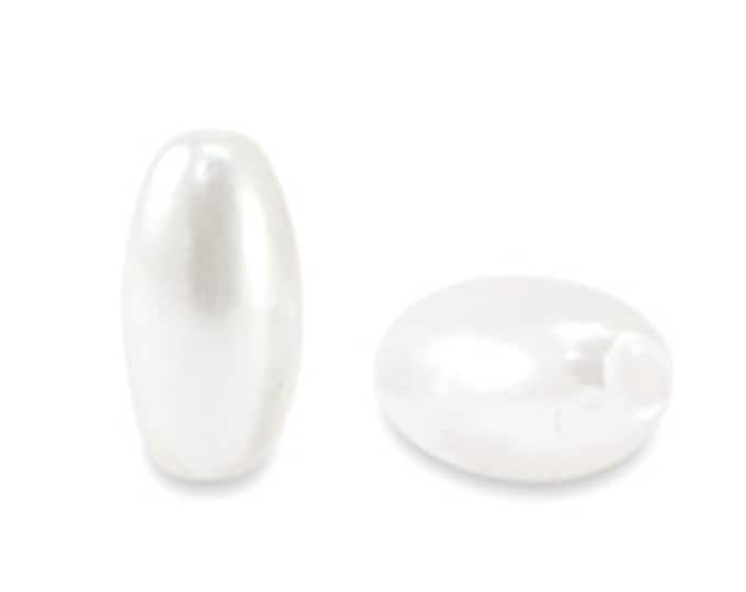 100 pearls imitation freshwater pearls "grain of rice" White