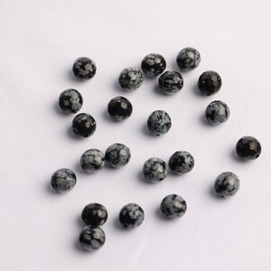 Pierres naturelles Obsidienne 8mm facettées Noir-anthracite marbre x 23 perles image 7