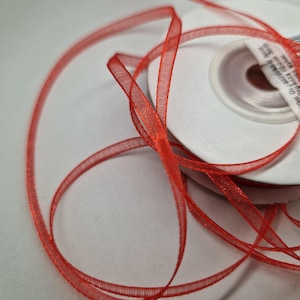 Bobina di organza larga 3 mm e lunga 50 m, chiffon di seta molto fine