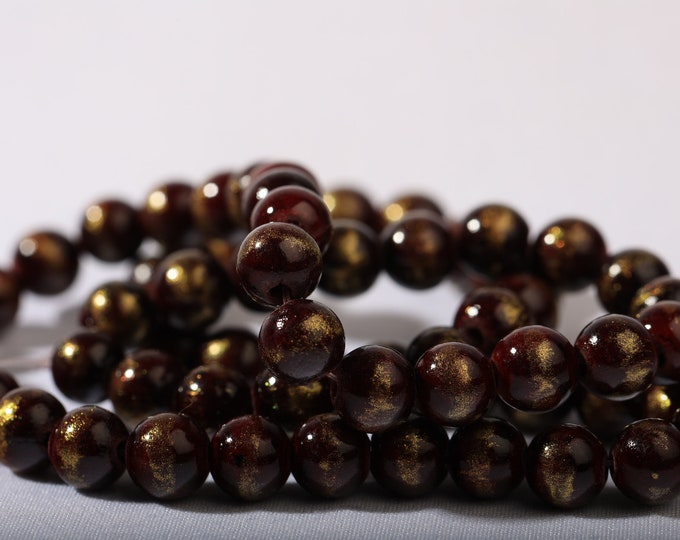 Natural stones Calcite 6mm Burgundy red gold x 66 beads