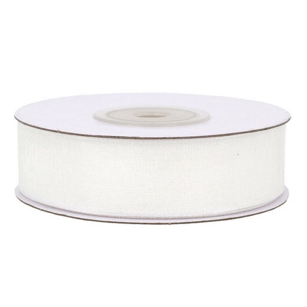 Ruban organza 18 mm de large blanc rouleau de 25 metres