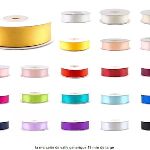 einseitiges Satinband 18 mm breit, 25 Meter lang, mehrere Farben zur Auswahl