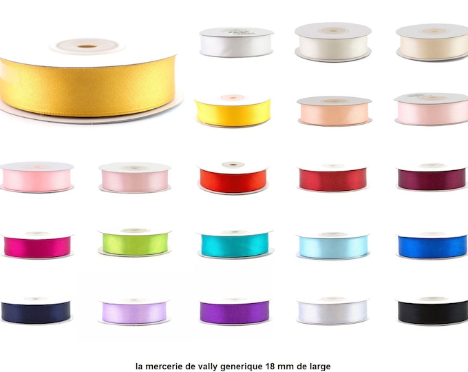 single-sided satin ribbon 18 mm wide, 25 meters long, several colors to choose from