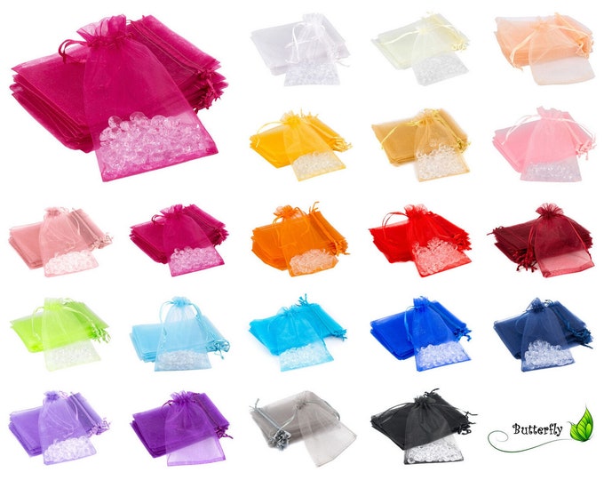 10 pieces Organza bag / organza bag 7x9cm