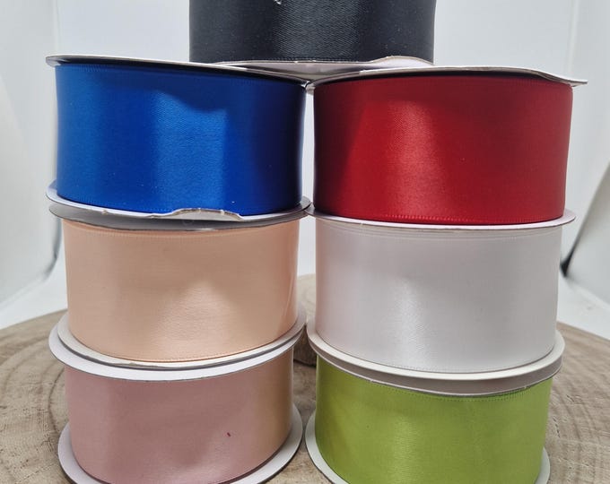 Satin ribbon 25 mm wide "DOUBLE FACE" very good quality spool of 20 meters