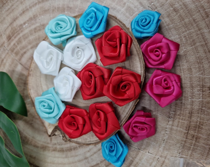 roses in satin 3 cm x 10