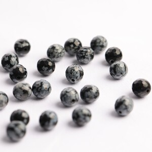 Pierres naturelles Obsidienne 8mm facettées Noir-anthracite marbre x 23 perles image 5