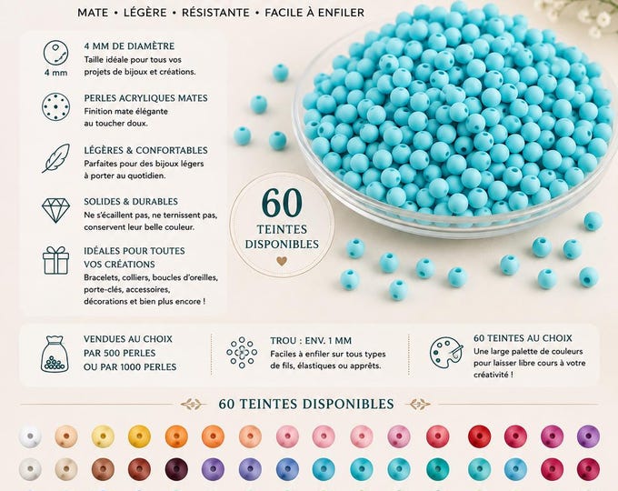4mm round acrylic beads