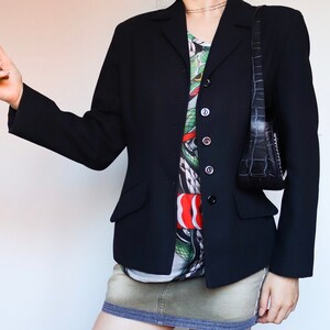 90s vintage simple classic black suit coat blazer jacket