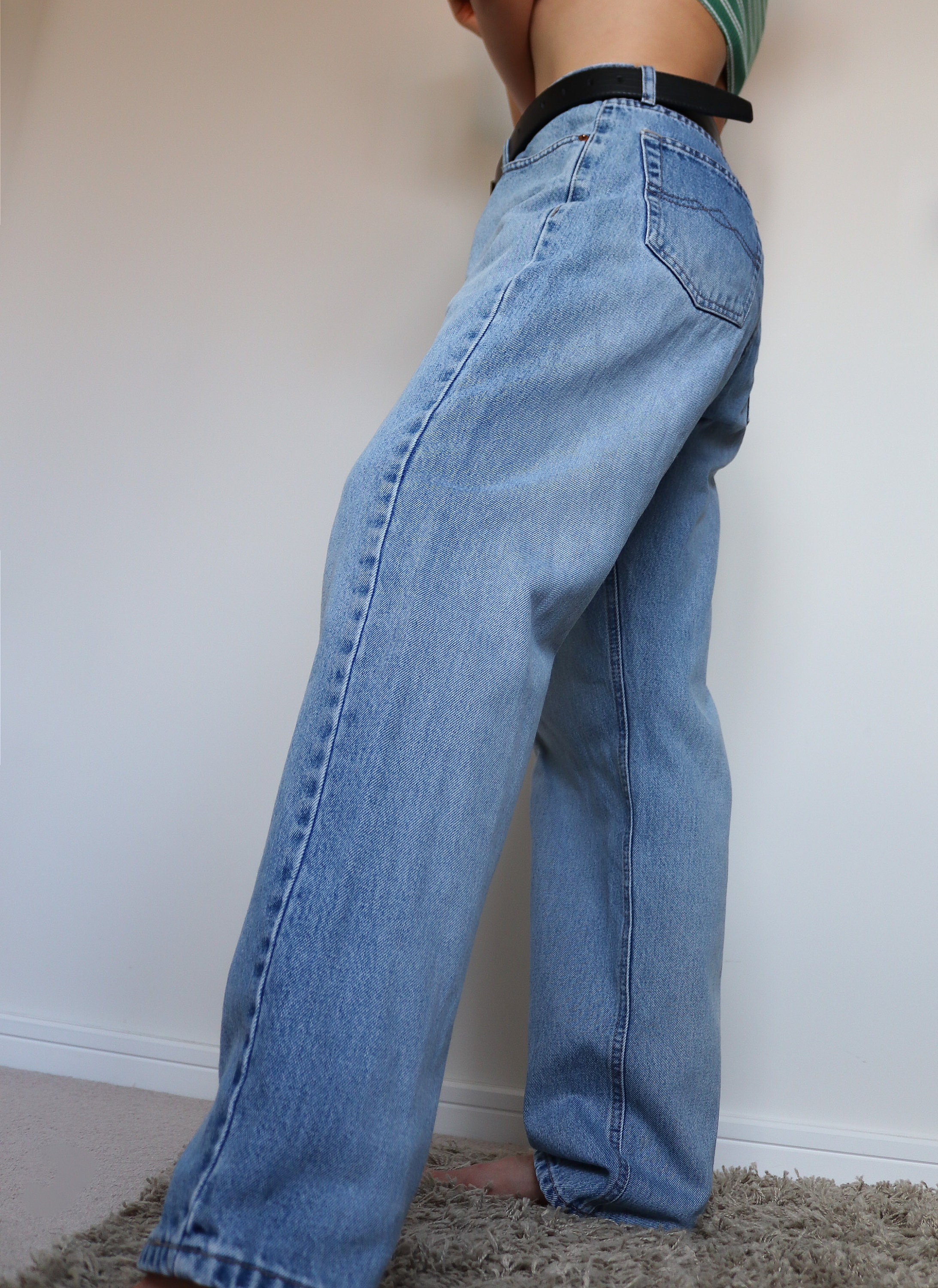 Y2K 90s 00 vintage men jinglers jeans high waisted light blue | Etsy