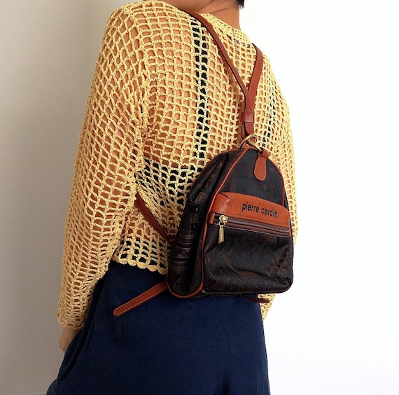 Pierre cardin 2025 leather backpack