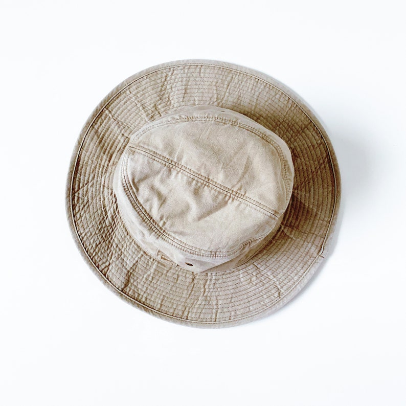 90S 00 Y2K Vintage unisex beige Marks and Spencers safari bucket cotton hat