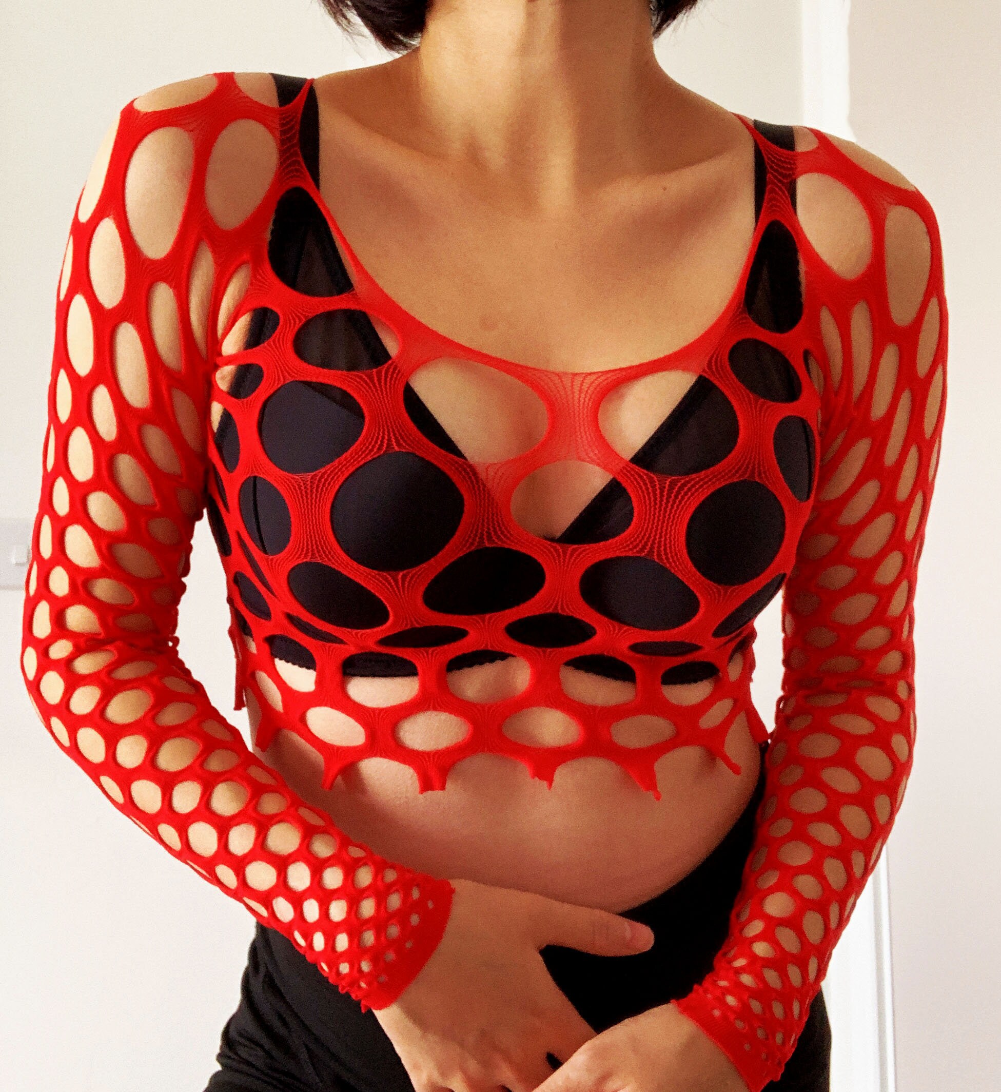 90s fishnet top