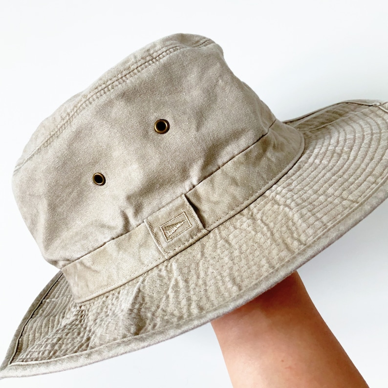 90S 00 Y2K Vintage unisex beige Marks and Spencers safari bucket cotton hat
